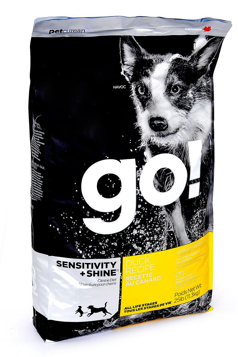 Корм сухой "GO!" для щенков и собак, беззерновой, с цельной уткой и овсянкой, 11,3 кг