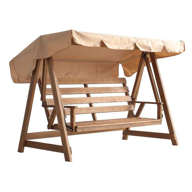 Садовые качели из дерева ЛетоЛюкс "Коричневый лес" (Floresta Brown) Капучино