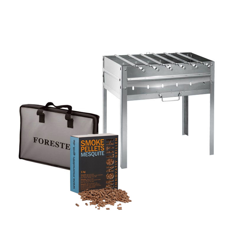 Комплект из мангала и щепы для копчения