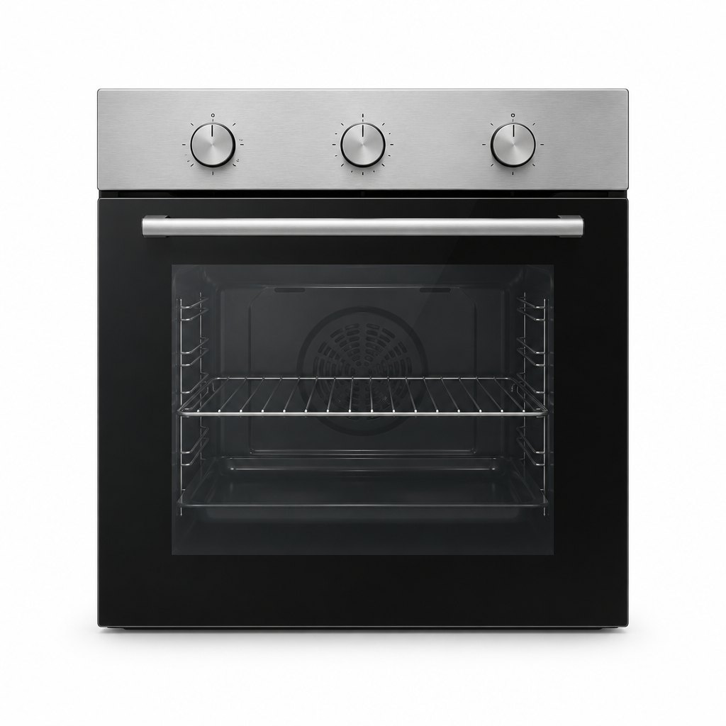 Электрический духовой шкаф Hartfeld HO.586 нержавеющая сталь/чёрное стекло