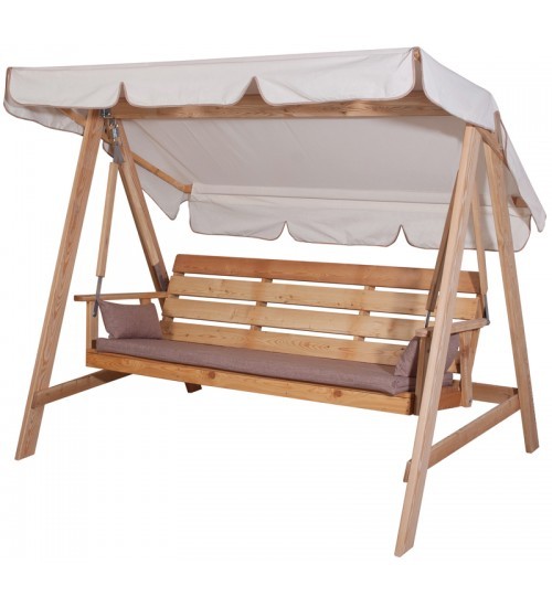 Садовые качели из дерева ЛетоЛюкс "Коричневый лес" (Floresta Brown) Капучино